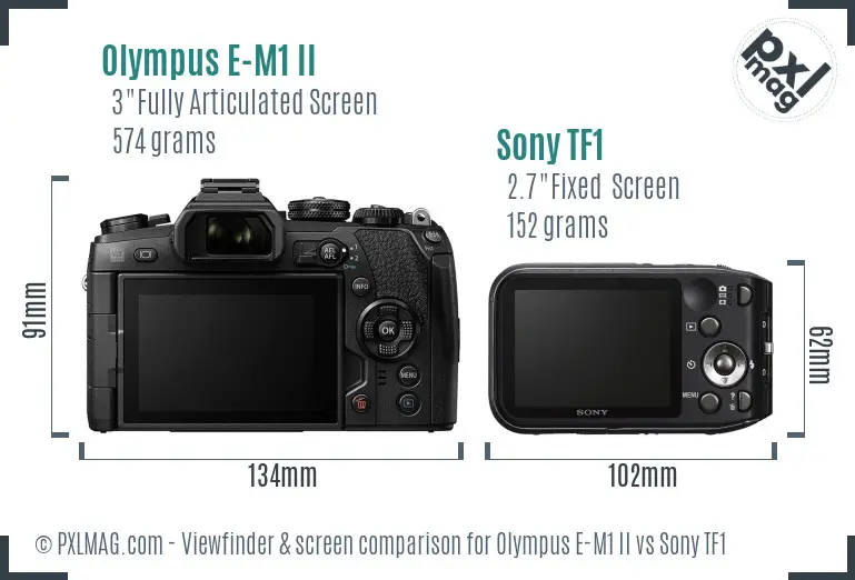 Olympus E-M1 II vs Sony TF1 Screen and Viewfinder comparison