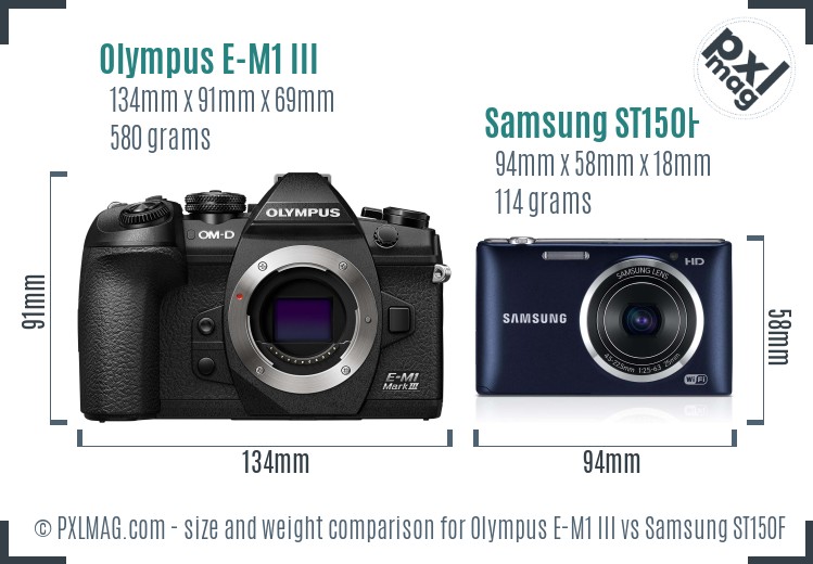 Olympus E-M1 III vs Samsung ST150F size comparison Olympus E-M1 III vs Samsung ST150F size comparison