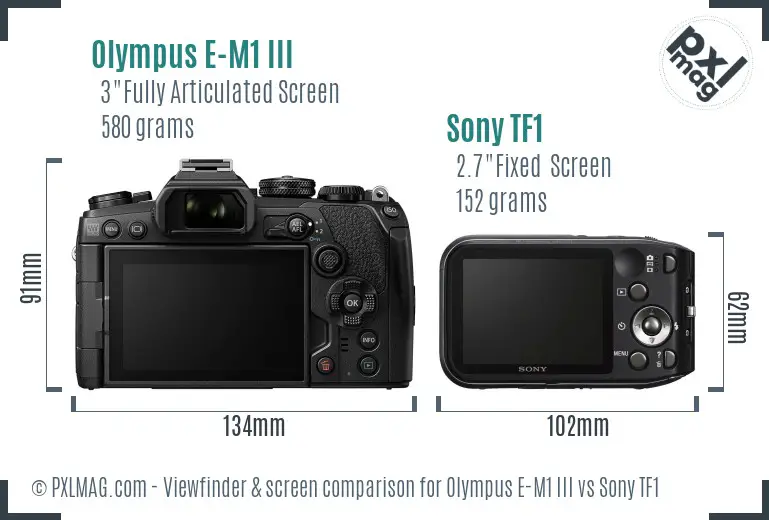 Olympus E-M1 III vs Sony TF1 Screen and Viewfinder comparison