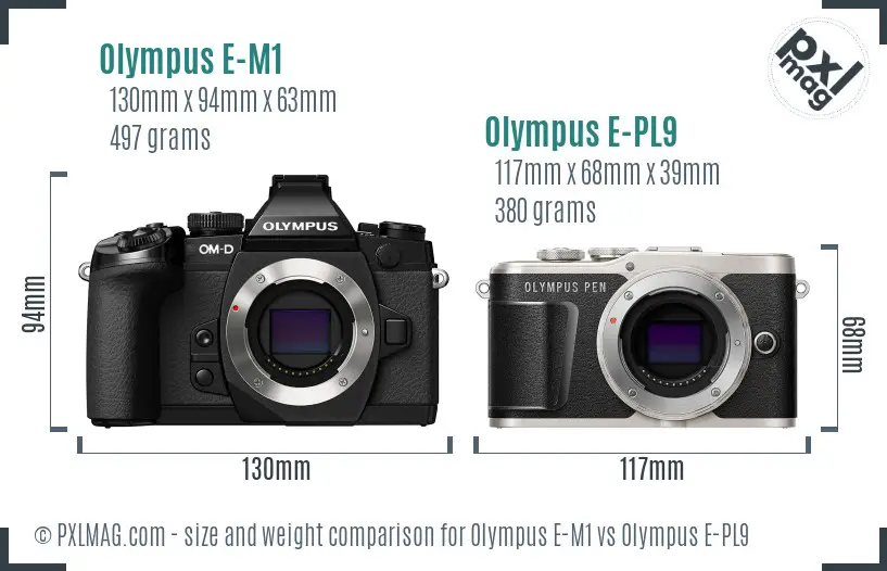 Olympus E-M1 vs Olympus E-PL9 size comparison