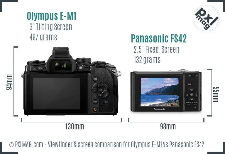 Olympus E-M1 vs Panasonic FS42 Screen and Viewfinder comparison