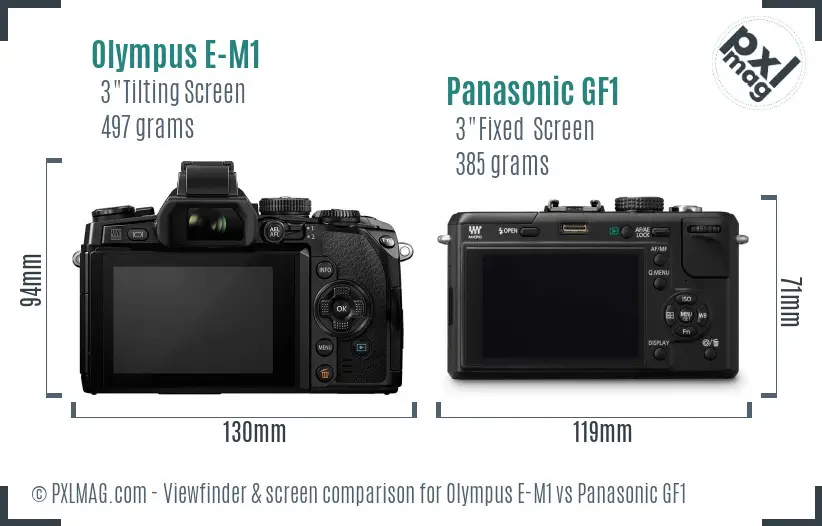 Olympus E-M1 vs Panasonic GF1 Screen and Viewfinder comparison