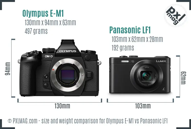 Olympus E-M1 vs Panasonic LF1 size comparison