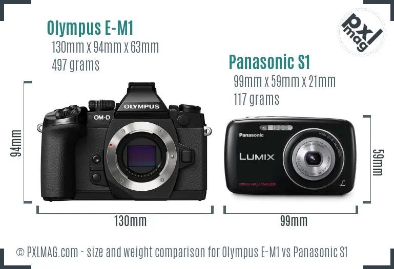 Olympus E-M1 vs Panasonic S1 size comparison