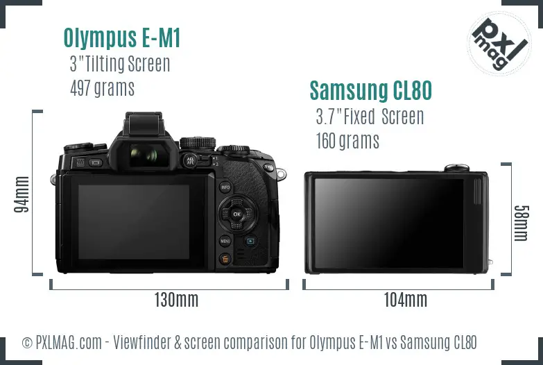 Olympus E-M1 vs Samsung CL80 Screen and Viewfinder comparison Olympus E-M1 vs Samsung CL80 Screen and Viewfinder comparison