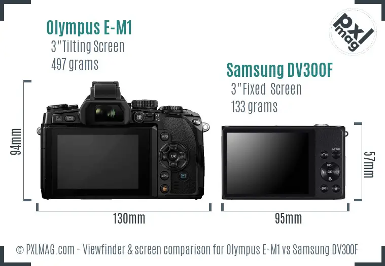 Olympus E-M1 vs Samsung DV300F Screen and Viewfinder comparison Olympus E-M1 vs Samsung DV300F Screen and Viewfinder comparison