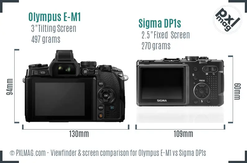 Olympus E-M1 vs Sigma DP1s Screen and Viewfinder comparison Olympus E-M1 vs Sigma DP1s Screen and Viewfinder comparison