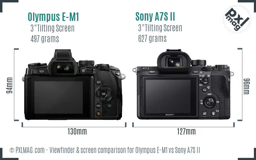 Olympus E-M1 vs Sony A7S II Screen and Viewfinder comparison