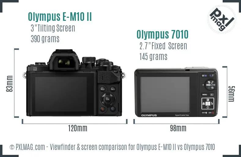 Olympus E-M10 II vs Olympus 7010 Screen and Viewfinder comparison