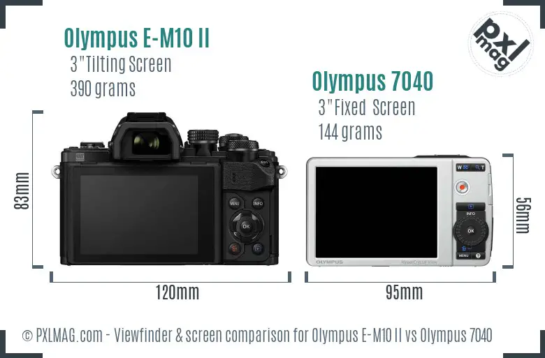 Olympus E-M10 II vs Olympus 7040 Screen and Viewfinder comparison