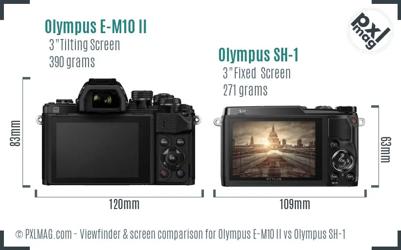 Olympus E-M10 II vs Olympus SH-1 Screen and Viewfinder comparison