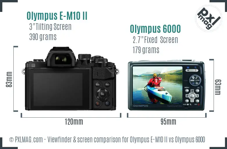 Olympus E-M10 II vs Olympus 6000 Screen and Viewfinder comparison