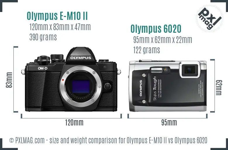 Olympus E-M10 II vs Olympus 6020 size comparison