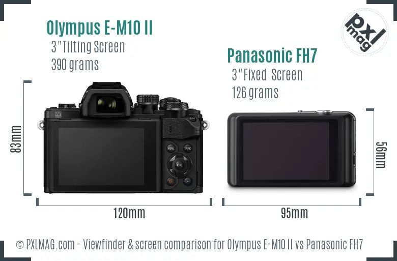 Olympus E-M10 II vs Panasonic FH7 Screen and Viewfinder comparison