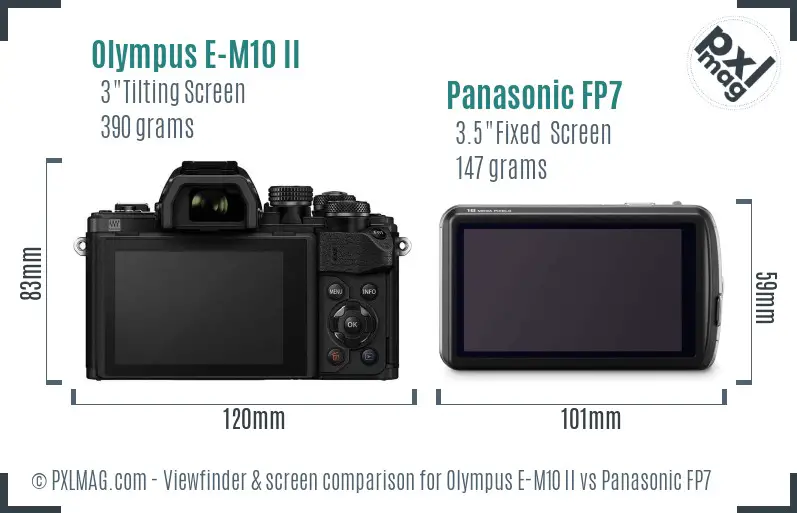 Olympus E-M10 II vs Panasonic FP7 Screen and Viewfinder comparison