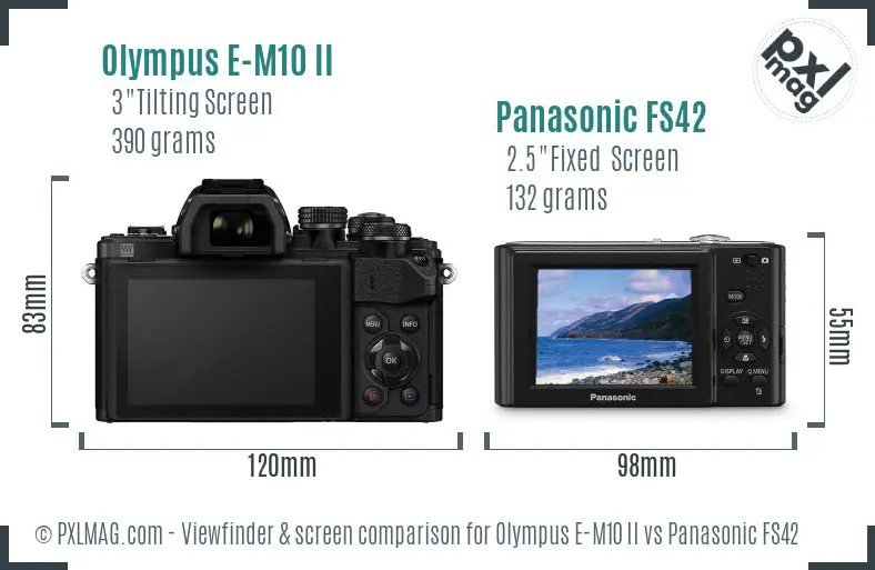 Olympus E-M10 II vs Panasonic FS42 Screen and Viewfinder comparison