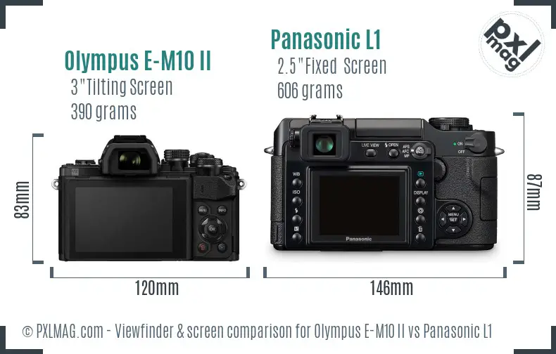 Olympus E-M10 II vs Panasonic L1 Screen and Viewfinder comparison