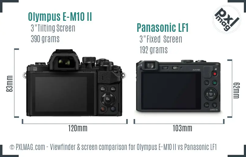 Olympus E-M10 II vs Panasonic LF1 Screen and Viewfinder comparison
