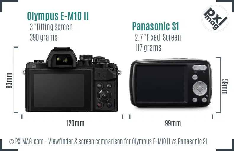 Olympus E-M10 II vs Panasonic S1 Screen and Viewfinder comparison