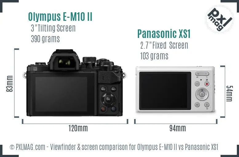 Olympus E-M10 II vs Panasonic XS1 Screen and Viewfinder comparison