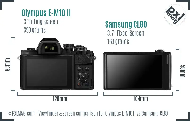 Olympus E-M10 II vs Samsung CL80 Screen and Viewfinder comparison Olympus E-M10 II vs Samsung CL80 Screen and Viewfinder comparison