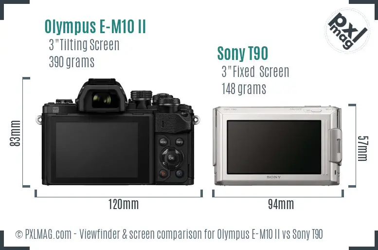 Olympus E-M10 II vs Sony T90 Screen and Viewfinder comparison Olympus E-M10 II vs Sony T90 Screen and Viewfinder comparison
