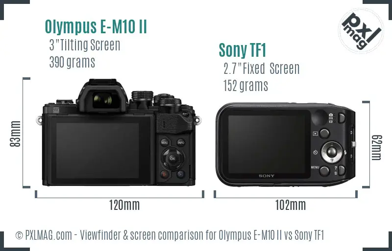 Olympus E-M10 II vs Sony TF1 Screen and Viewfinder comparison