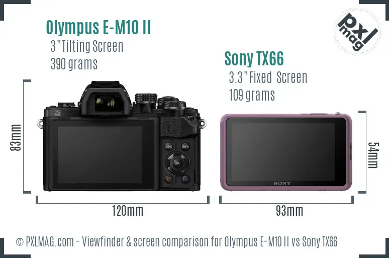 Olympus E-M10 II vs Sony TX66 Screen and Viewfinder comparison Olympus E-M10 II vs Sony TX66 Screen and Viewfinder comparison