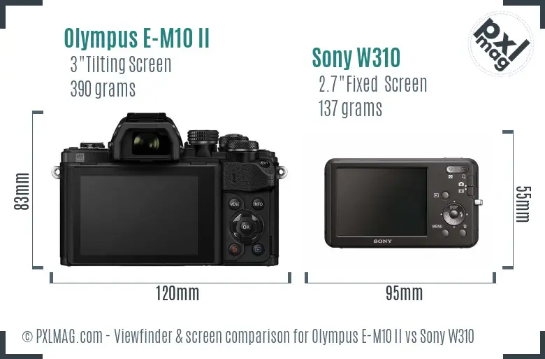 Olympus E-M10 II vs Sony W310 Screen and Viewfinder comparison Olympus E-M10 II vs Sony W310 Screen and Viewfinder comparison