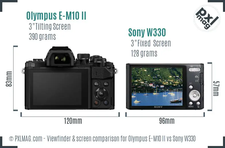 Olympus E-M10 II vs Sony W330 Screen and Viewfinder comparison Olympus E-M10 II vs Sony W330 Screen and Viewfinder comparison