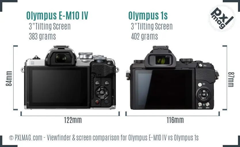 Olympus E-M10 IV vs Olympus 1s Screen and Viewfinder comparison