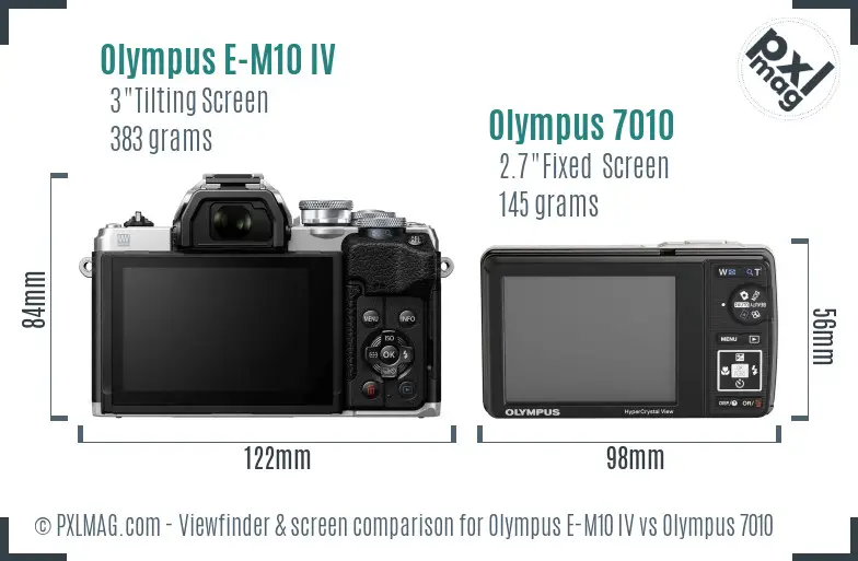 Olympus E-M10 IV vs Olympus 7010 Screen and Viewfinder comparison