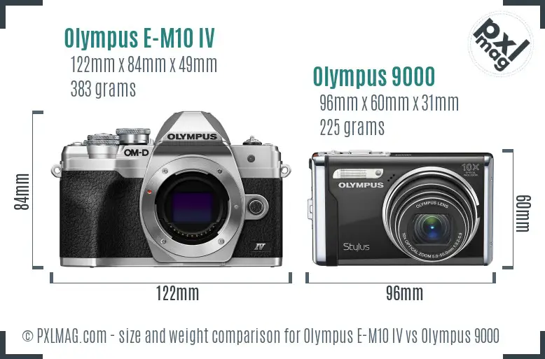 Olympus E-M10 IV vs Olympus 9000 size comparison