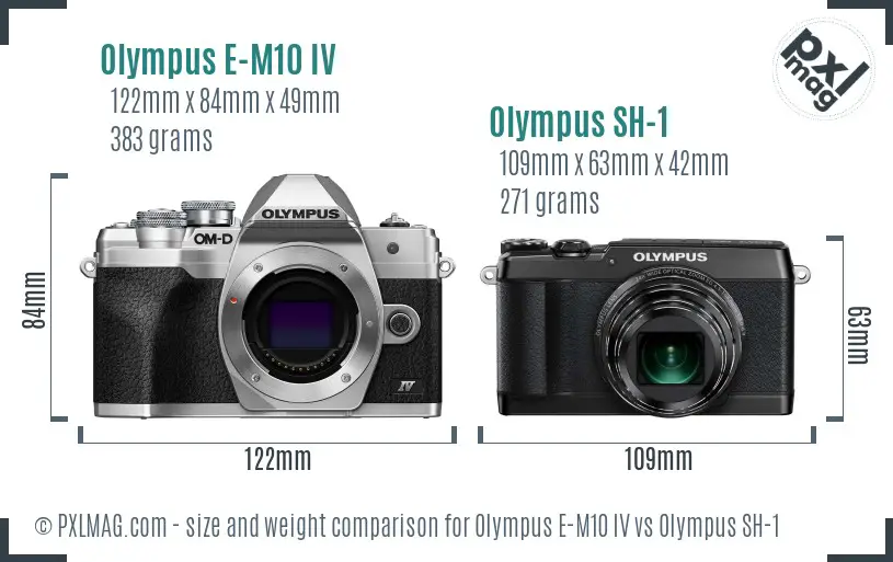 Olympus E-M10 IV vs Olympus SH-1 size comparison