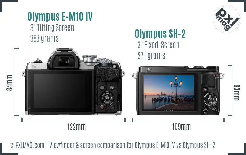 Olympus E-M10 IV vs Olympus SH-2 Screen and Viewfinder comparison