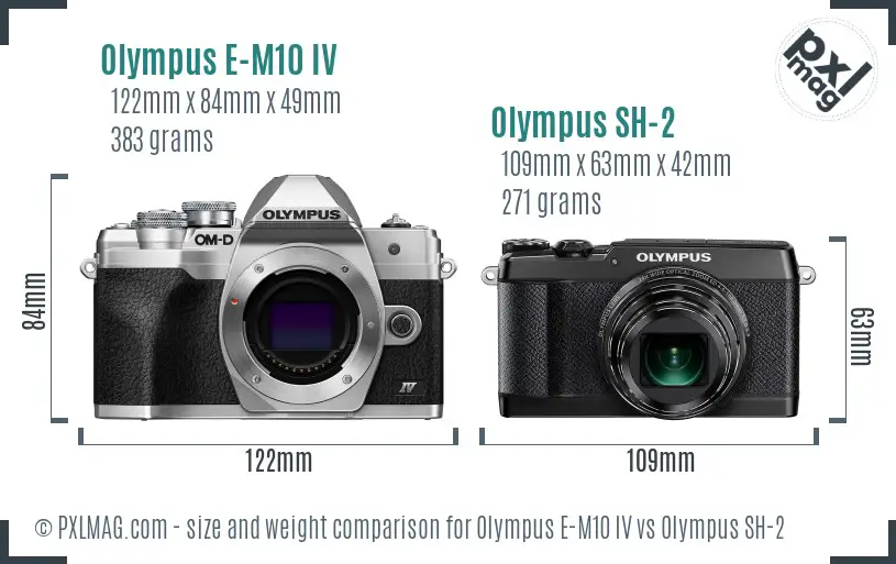 Olympus E-M10 IV vs Olympus SH-2 size comparison