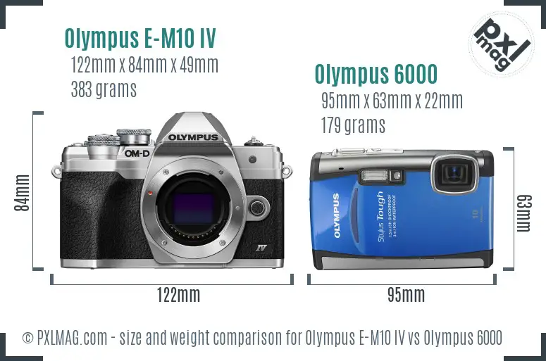 Olympus E-M10 IV vs Olympus 6000 size comparison