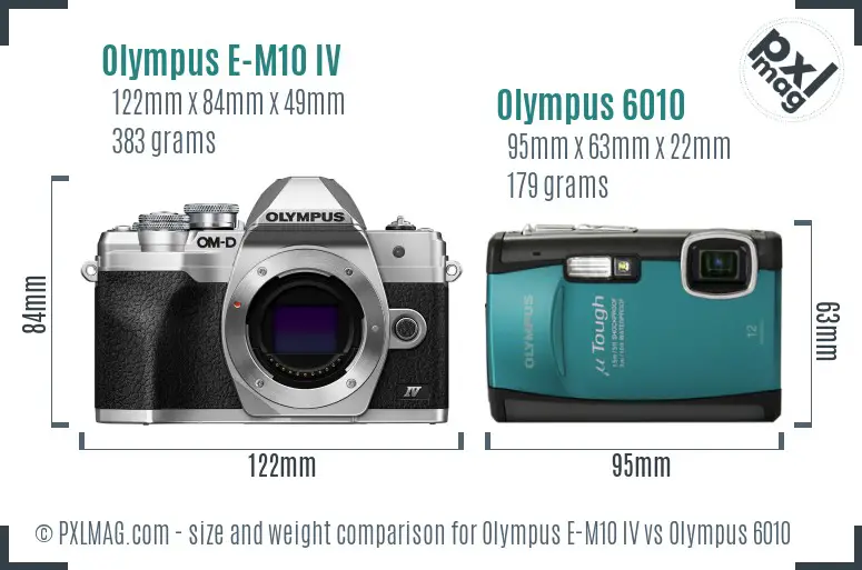 Olympus E-M10 IV vs Olympus 6010 size comparison