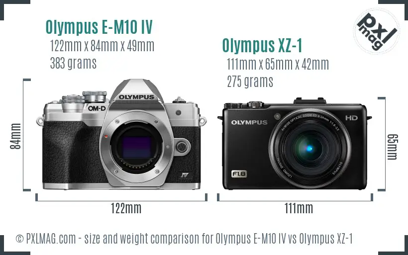 Olympus E-M10 IV vs Olympus XZ-1 size comparison