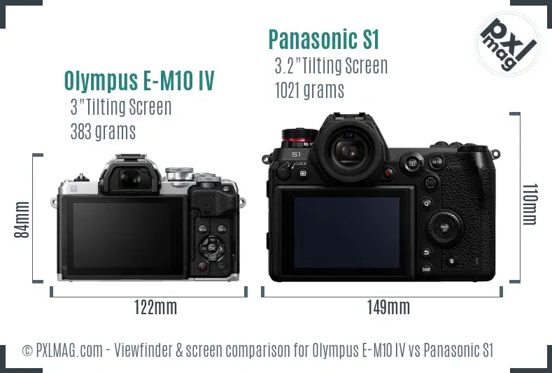 Olympus E-M10 IV vs Panasonic S1 Screen and Viewfinder comparison