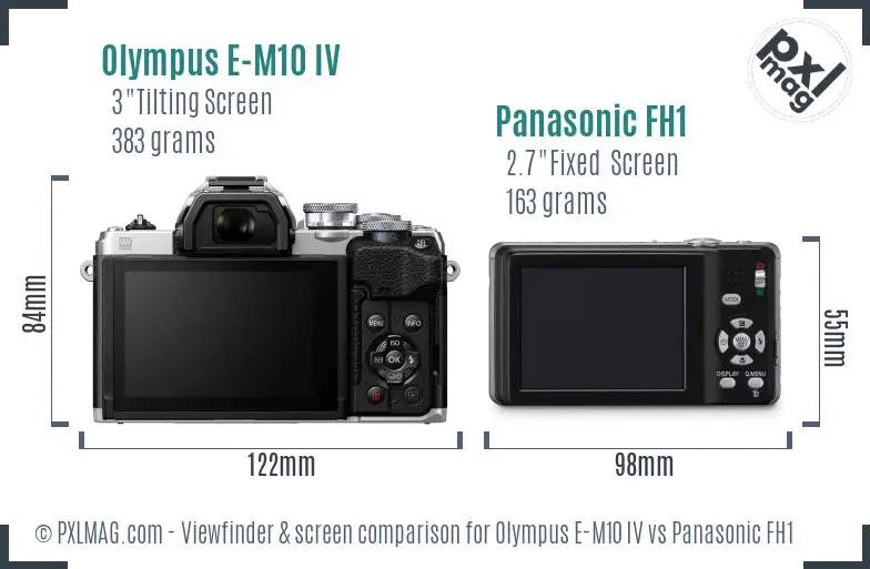 Olympus E-M10 IV vs Panasonic FH1 Screen and Viewfinder comparison