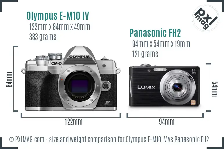 Olympus E-M10 IV vs Panasonic FH2 size comparison
