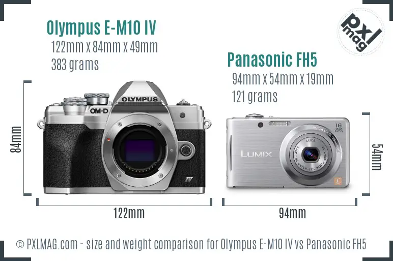 Olympus E-M10 IV vs Panasonic FH5 size comparison