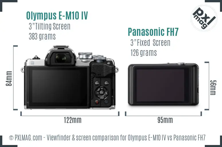 Olympus E-M10 IV vs Panasonic FH7 Screen and Viewfinder comparison
