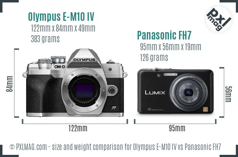 Olympus E-M10 IV vs Panasonic FH7 size comparison