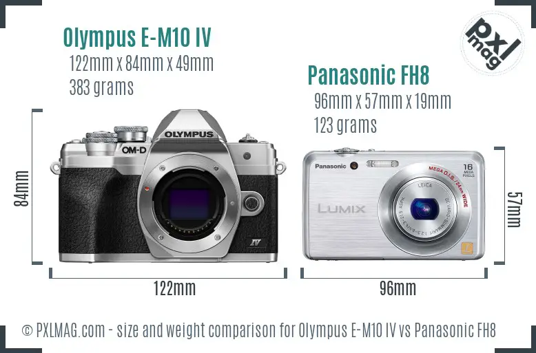 Olympus E-M10 IV vs Panasonic FH8 size comparison