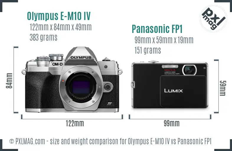 Olympus E-M10 IV vs Panasonic FP1 size comparison