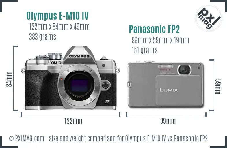 Olympus E-M10 IV vs Panasonic FP2 size comparison