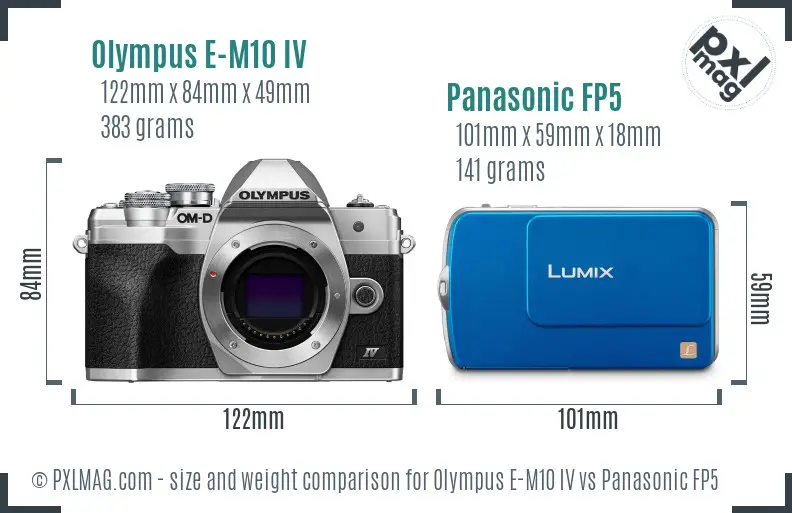 Olympus E-M10 IV vs Panasonic FP5 size comparison