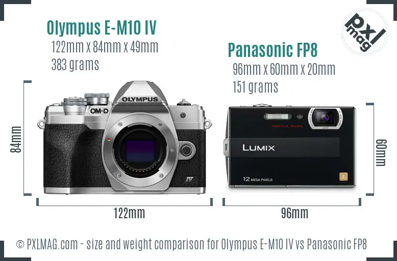Olympus E-M10 IV vs Panasonic FP8 size comparison